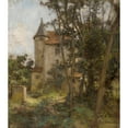thumbnail image 2 of Léon Augustin Lhermitte 20x22 Black Ornate Framed Double Matted Museum Art Print Titled: The Surroundings of a Gothic Castle, 2 of 5