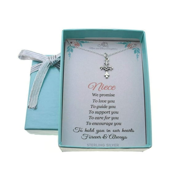 Niece Cross Necklace in Sterling Silver