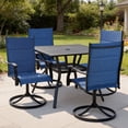 thumbnail image 4 of DELMANGO Patio Swivel Chairs Set of 4, Outdoor Dining Chairs High Back, All-Weather Textilene Swivel Rocker Chair for Lawn Porch Garden, Blue, 4 of 9