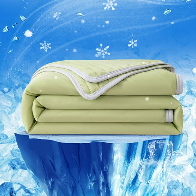 Ice Blanket Lightweight Breathable Double Ice Cool Summer Calming Quilt Solid Color Blankets for Hot Sleepers