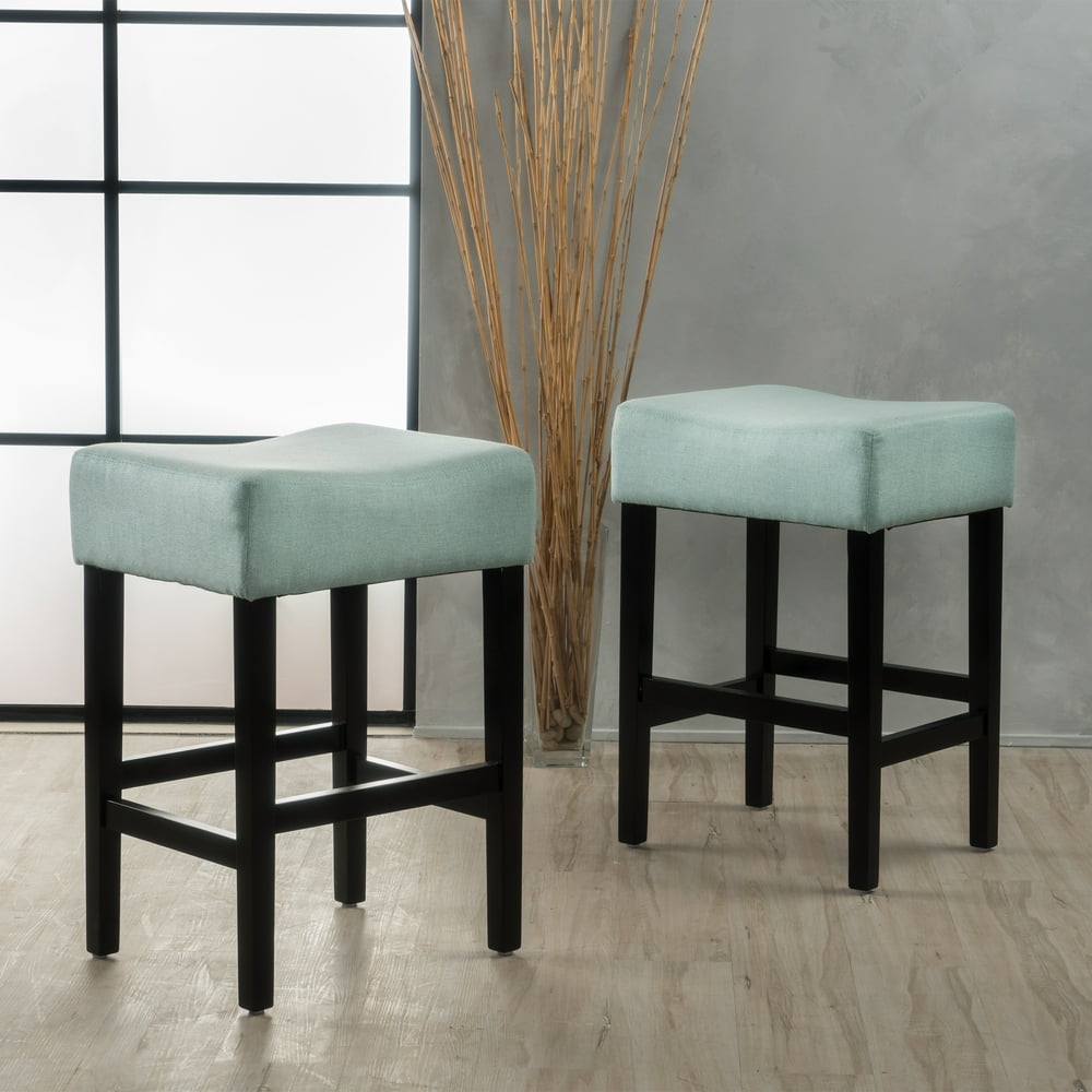 Noble House Pico 25.75" Fabric Backless Counter Stools, Set of 2, Light
