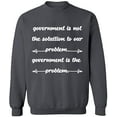 thumbnail image 2 of OXI Crewneck Sweatshirt - Government is The Problem, Basic Casual Sweatshirts for Men's and Women Fleece Sweatshirt Long Sleeve - Charcoal Small, 2 of 2