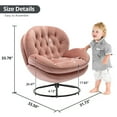 thumbnail image 2 of Velvet Swivel Accent Chair with Ottoman Set, Modern Lounge Chair with 360 Degree Swiveling Metal Base & Footrest, Comfy Single Sofa Chair for Living Room Bedroom, Reading Room, Home Office, Pink, 2 of 7
