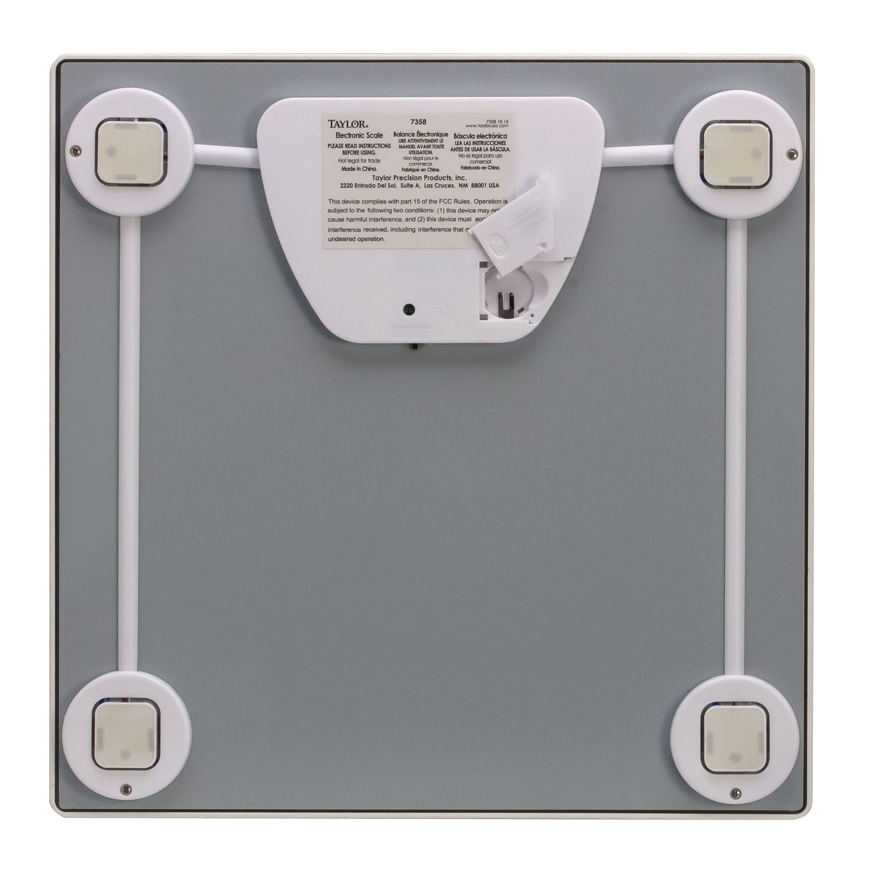 Taylor Digital 400 lb Capacity White/Gray Bathroom Scale