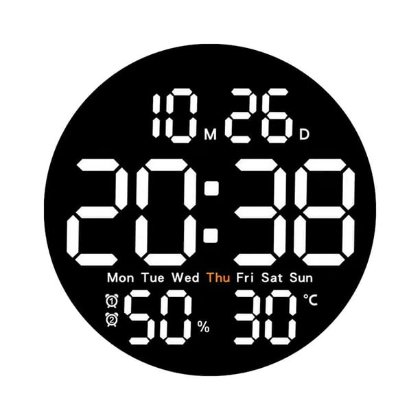 Reloj de pared digital despertador LED reloj electrónico para sala de estudio interior Blanco