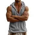 thumbnail image 6 of Guluxicc Cotton Tank Tops for Men Drawstring Hooded Solid Color Shirts Regular Fit Summer Outdoor Casual Sleeveless Tops, 6 of 9
