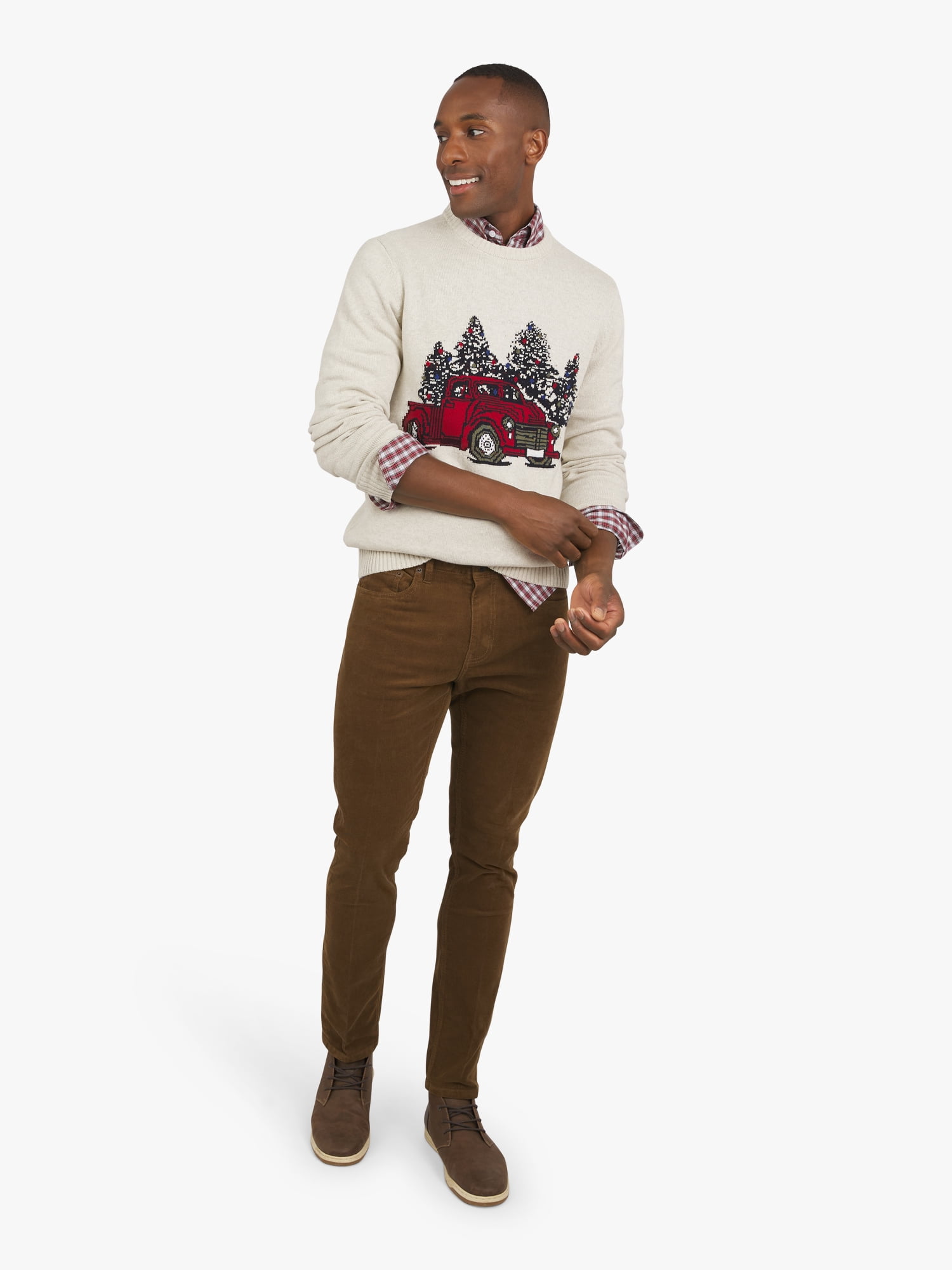 Chaps Men's & Big Men's Cotton Novelty Holiday Crewneck Sweater, Sizes S-3XL