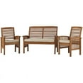thumbnail image 1 of 3-Piece Solid Acacia Wood Outdoor Patio Chat Set in Brown, 1 of 6
