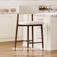 thumbnail image 6 of Leumius 26" Counter Height Bar Stools Set of 2,Upholstered Linen Bar Chairs with Metal Legs,Modern Kitchen Island Counter Chairs for Kitchen Island,Dining Room,300LBS,Walnut, 6 of 8