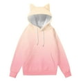 thumbnail image 2 of Fanxing Cat Hoodies for Women Teen Girls Oversized Fleece Drawstring Sweatshirt Fashion Gradient Long Sleeve Pullover Cute Sweater Pink M, 2 of 5