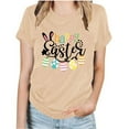 thumbnail image 1 of RKSTN Hauts pour Femmes 2024 Été Décontracté Ample Grande Taille Imprimé Graphique Lapin de Pâques Blouse Mode Col Rond Manches Courtes T-shirt, 1 of 4