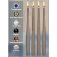thumbnail image 3 of PYAN-12 Pack Tall Taper Candles - 10 Inch Taupe Gray Dripless, Unscented Dinner Candle - Paraffin Wax with Cotton Wicks - 8 Hour Burn Time, 3 of 3
