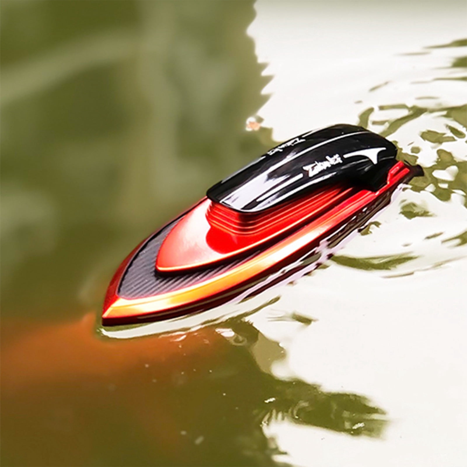 2Orange 2.4Ghz Mini Rc Speedboat For Pools And Lakes Rechargeable Racing Boat With Led