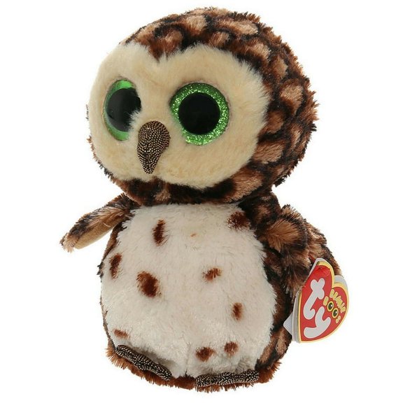 TY Beanie Boos - SAMMY The Owl (Glitter Eyes) Regular Size 6" Plush (BONUS 1 FUN CHOPS & 1 RANDOM TY ERASER)