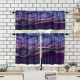 thumbnail image 4 of Purple Gold Marble Valances Set for Kitchen, Purple Gold Abstract Marble Texture Modern Luxury Home Decor Rod Pocket Window Drapes for Living Room Dining Room Office 52x18 Inch + 27x24 Inch X 2, 4 of 5