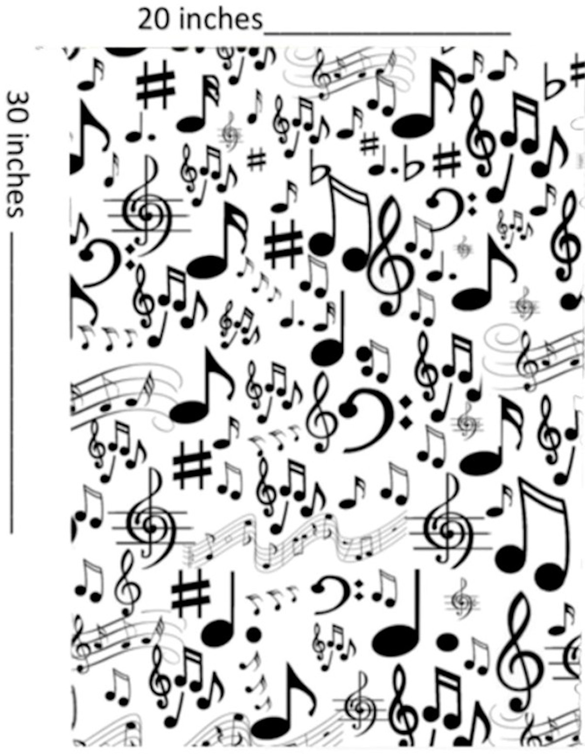 Tissue Paper with Printed Music Note Gift Wrapping or Decoupage 24