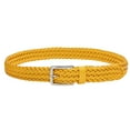 thumbnail image 3 of Falari Men's Braided Belt 100% Genuine Leather Stainless Steel Buckle 35mm ( Yellow - Small), 3 of 4