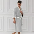 thumbnail image 7 of successthop Mens Waffle Robe Plus Size Long Bathrobe with Pockets Cozy Oversized Housecoat Bath Belted Solid Sleepwear, 7 of 7