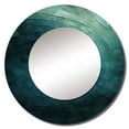 thumbnail image 2 of Designart "Spiraling Tranquil Teal Twist I" Abstract Spirals Round Mirror Wall Decor Modern - Large Blue Round Office Mirror - Round Mirror - 36" x 36", 2 of 6