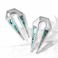 thumbnail image 3 of PAIR Of Ear Weight Hangers Abalone Shell Inlaid Keyhole Tunnels Plugs Gauges, 3 of 4