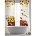 thumbnail image 5 of Sunflower Truck Sheer Curtains 108 Inch Length 2 Panels Set Window Treatments, Elegant Yellow Floral Summer Botanical Rod Pocket Semi Curtains for Living Room/Bedroom/Kitchen Décor, 104"W x 108"L, 5 of 7