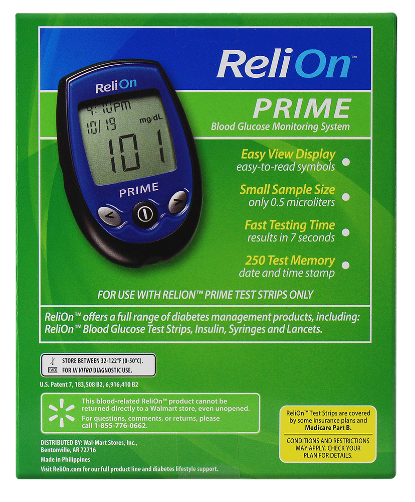 ReliOn Prime Blood Glucose Monitoring System, Blue - image 2 of 10