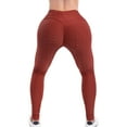 thumbnail image 3 of MixMatchy Women's High Waist Textured Butt Lifting Slimming Workout Leggings Tights, 3 of 3