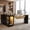 Black+Oak, variant on Advwin Modern 74.4" L-Shaped Executive Desk with Glass Display Cabinet & Power Outlet, Large Luxury Office Desk Corner Workstation with File Drawer & LED Light, Black+Brown