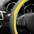 thumbnail image 2 of FH Group Geometric Chic Microfiber Leather Car Steering Wheel Cover Fits 14.5 Yellow, 2 of 6