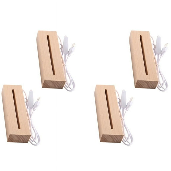 Wooden Rectangle Light Base,Wood LED Display Base Pedestal Light Lamp Stand for Acrylic,Crystal,Night Light,Resin Art