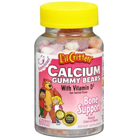 L'il Critters calcium Gummy Bears avec la vitamine D 60 Chaque