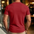 thumbnail image 4 of Mens Shirts Crewneck Short Sleeve Slim Fit T Shirts For Men Stretch Breathable Top Cozy Fitness Clothing Red S, 4 of 7