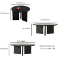 thumbnail image 2 of Round Nesting Coffee Table Set of 2, Round Solid Wood Coffee Table Set, Side End Table, Modern Simple Center Table,for Living Room Bedroom Office Balcony(Multi-colored1,70cm), 2 of 9