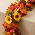 thumbnail image 5 of Fufafayo Thanksgiving Decor Artificial Maple Leaves Pumpkins Sunflowers Vines, Fall Autumn Hanging Garland for Home Mantel Fireplace, Thanksgiving Grapevine Swag for Party Table Centerpiece, 5 of 9