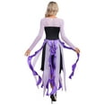 thumbnail image 3 of YONGHS Women's Mermaid Sea Witch Costume Villain Octopus Cosplay Asymmetrical Hem Dress Purple XXL, 3 of 7