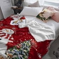 thumbnail image 3 of Christmas Snowman Throw Flannel Blanket 32x48In Xmas Tree Ball Winter Fir Leaves Elk Red Super Soft Cozy Bed Blanket, Lightweight Plush Fuzzy Bed Throw for Bedroom Sofa Couch Living Room, 3 of 4