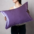 thumbnail image 4 of Clearance! Solid Color Faux Silk Pillowcase Silk No Zipper Envelope Pillow Pillow Cover, 4 of 7
