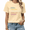 1-Apricot, variant on Women's Black Song Lyrics Graphic Short Sleeve T-Shirt Oversized Fit Top