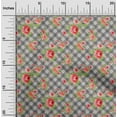 thumbnail image 1 of oneOone Polyester Lycra Fabric Leaves & Floral Check Print Fabric By Yard 56 Inches Wide, 1 of 4