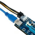 thumbnail image 2 of PCI-E 1x to 16x Power USB3.0 Port Extender Riser Adapter Card Cable Bitcoin 6PIN, 2 of 2