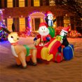 thumbnail image 4 of Decoración Navideña Inflable Costway Papá Noel Conduciendo un Trineo de Renos con 2 Pingüinos Luces LED, 4 of 10