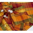 thumbnail image 4 of Fennco Styles Harvest Plaid 2 Layers Reversible Design Terracotta Cotton Coasters 6-inch Square, Set of 4 - Autumn Plaid Cocktail Napkins for Home Decor, Thanksgiving, Banquet and Special Occasion, 4 of 4