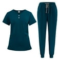 thumbnail image 5 of Summer Elastic Button Large Size Casual Doctor Nurse Hospital Overalls Hand Washing Workwear Surgical Uniform Set, 5 of 11