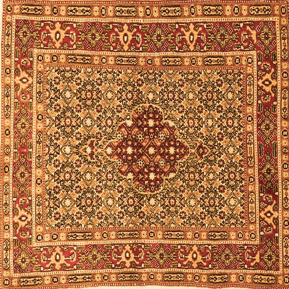 Ahgly Company Indoor Square Persian Orange Traditional Area Rugs, 6' Square