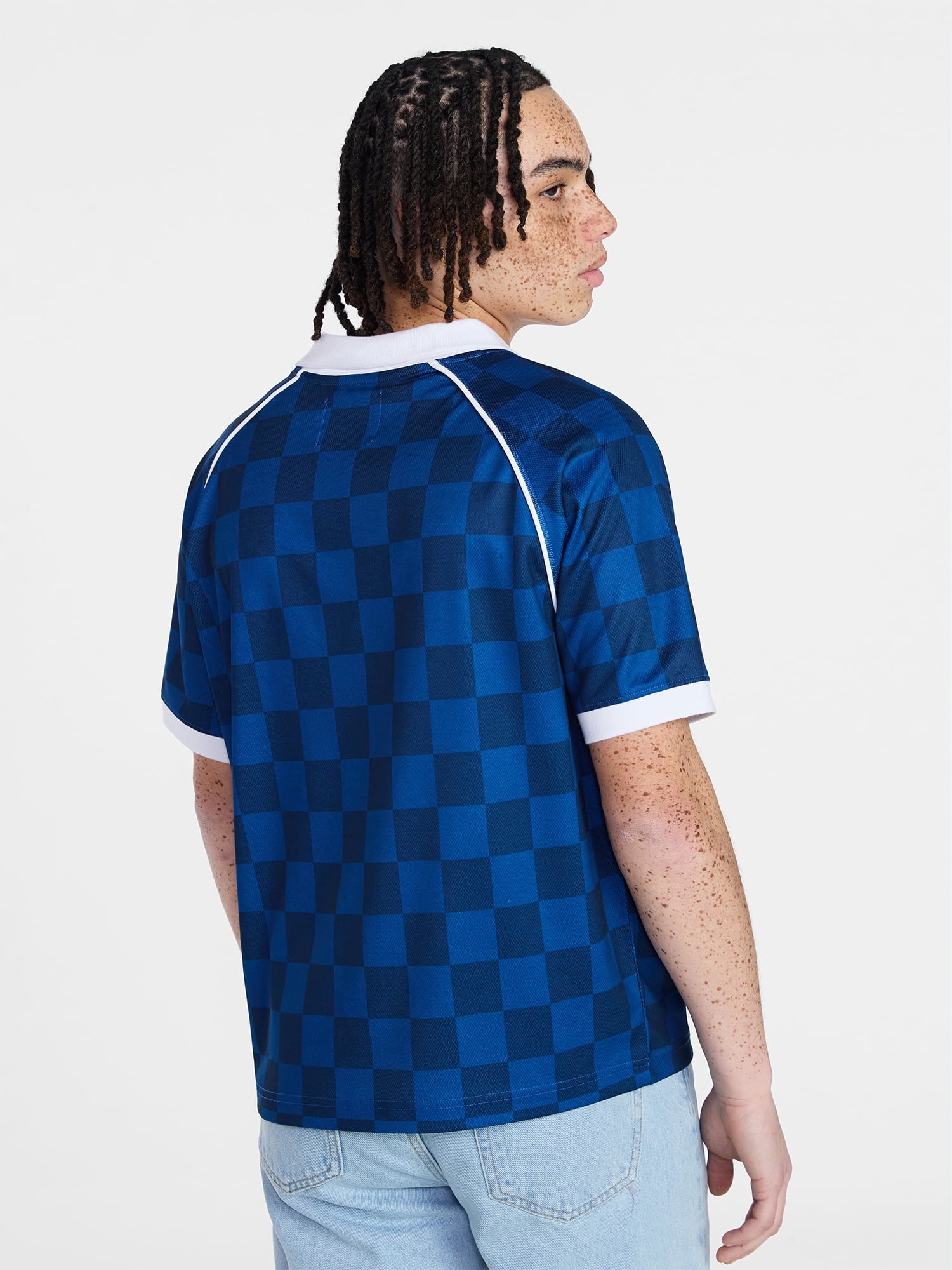 No Boundaries Soccer Jersey Mesh Tee with Short Sleeves, Men's XS-4XLT