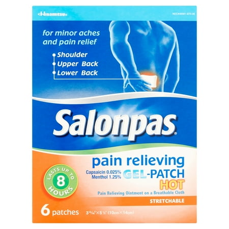 Hisamitsu Salonpas Hot Pain Relieving Gel-Patches, 6 count