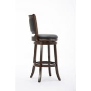 Boraam Wood Augusta Bar Height Swivel Bar Stool in Cappuccino Finish