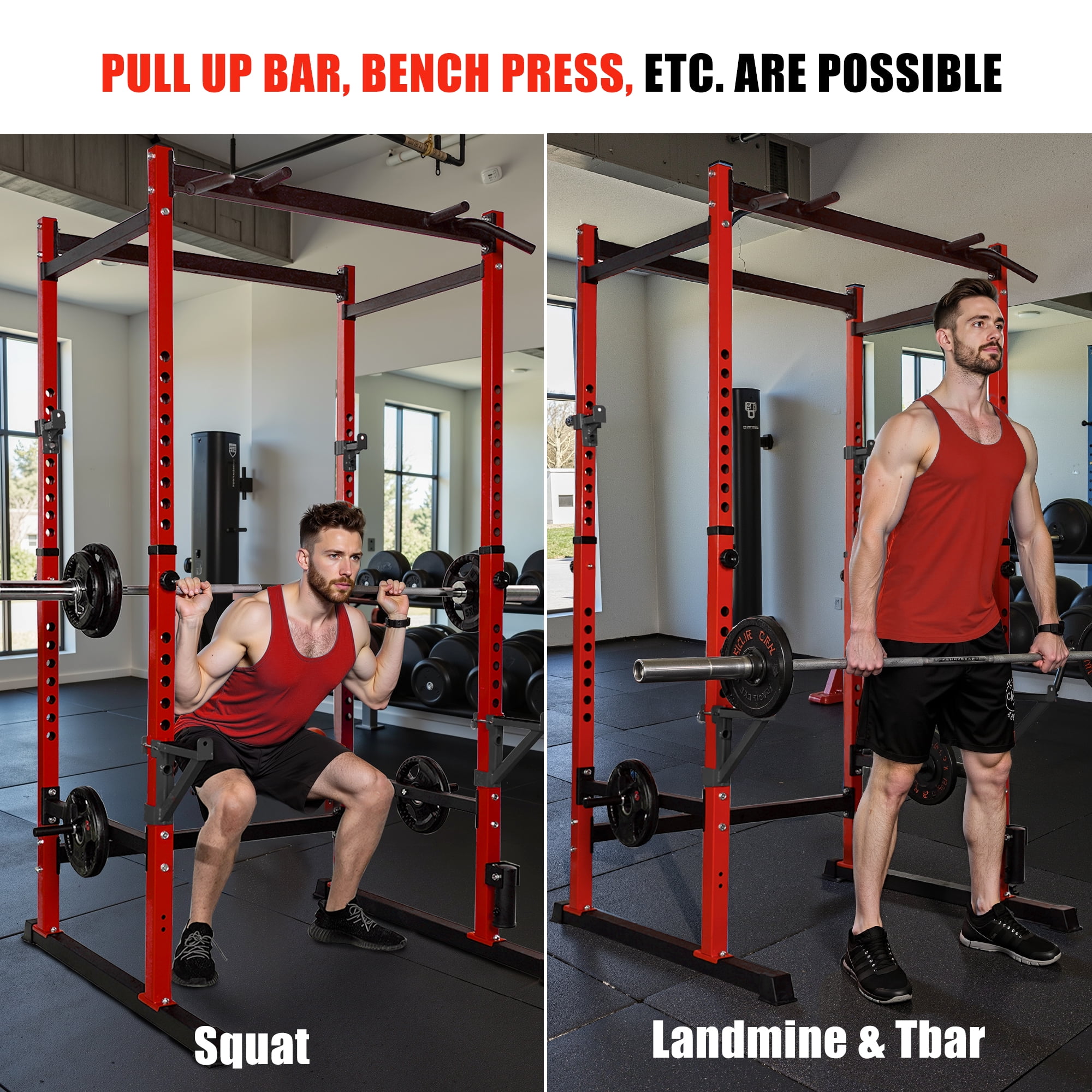 Primy 1000lb Capacity Power Rack, Rack Cage for Weight Training, Adjustable Squat Stand Rack for Home Gym Equipment, Lifting Cage