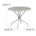 thumbnail image 6 of Emma + Oliver Commercial Grade 35.25" RD Lt GY Indoor-Outdoor Steel Patio Table-Umbrella Hole, 6 of 9