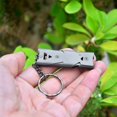 thumbnail image 1 of Double Tube Portable Size Stainless Steel Emergency Suivival Keychain Whistle, 1 of 4